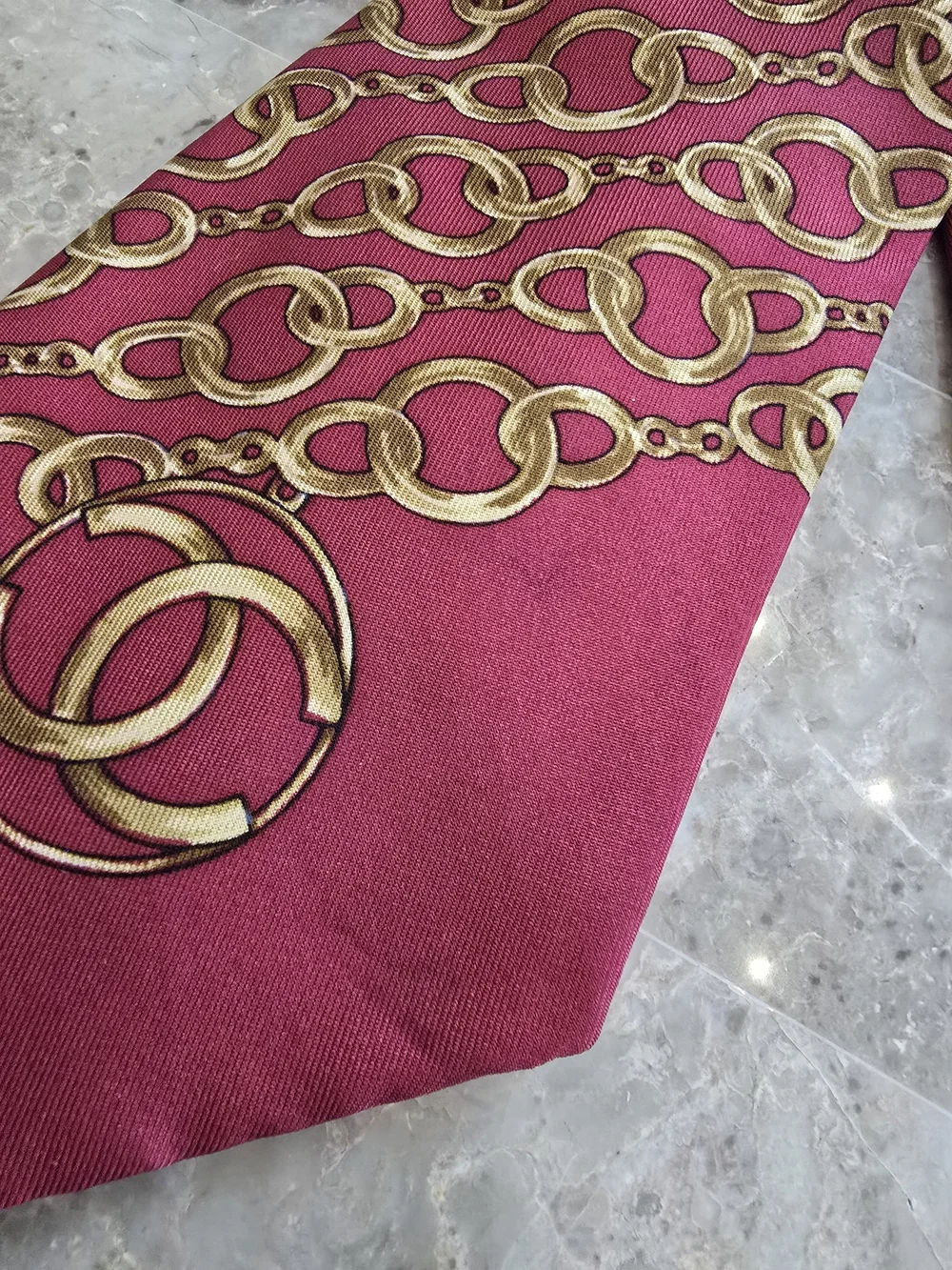 Chanel Chain Link Silk Tie